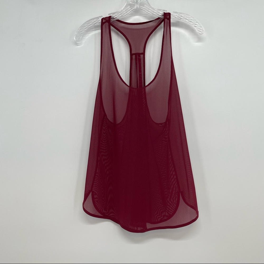 Lululemon Women’s S/M Cherry Tank Top Sleeveless Mesh Yoga Run